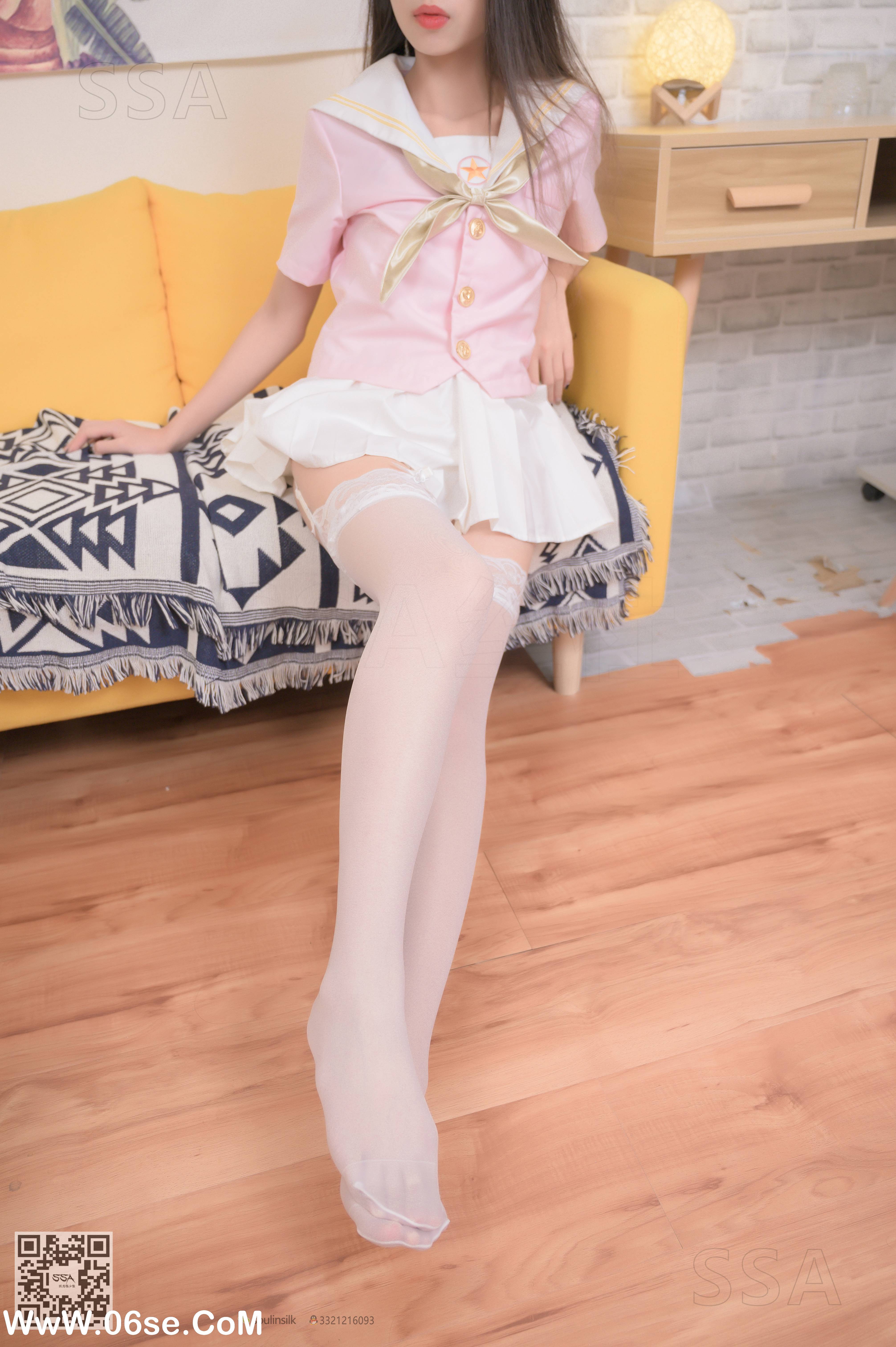 图片[37]-[SSA丝社] NO.179 西西 JK制服白色吊带袜穿搭示范[117P1.54G]-六色网