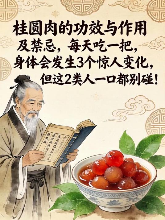 桂圆肉的功效与作用及禁忌,每天吃一把,身体会发生3个惊人变化,但这2类人一口都别碰!