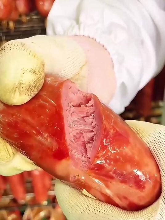 肉眼可见的肉丝肉粒!青岛火腿,果木熏烤