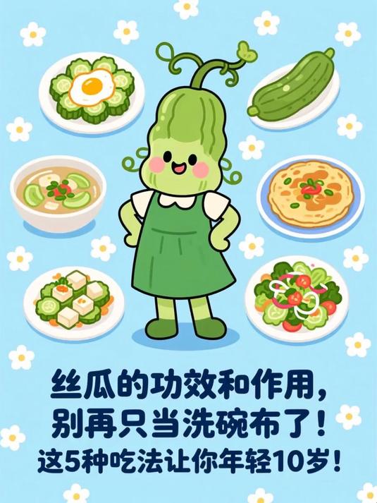丝瓜的功效和作用,别再只当洗碗布了!这5种吃法让你年轻10岁!#健康扬帆季#