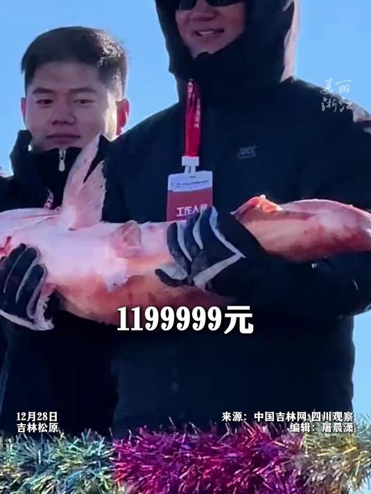 查干湖冬捕头鱼拍出1199999元 所得将用于查干湖生态保护和苗种投放!