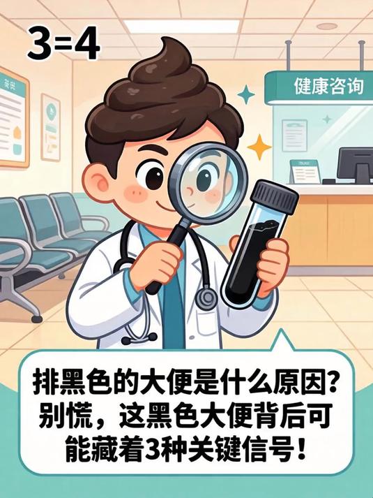 排黑色的大便是什么原因？别慌，这黑色大便背后可能藏着3种关键信号！