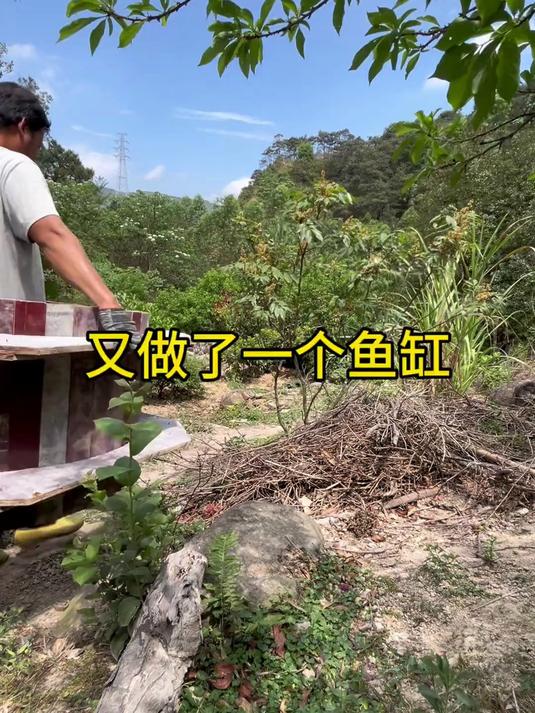 水泥砂浆做的鱼缸,可移动