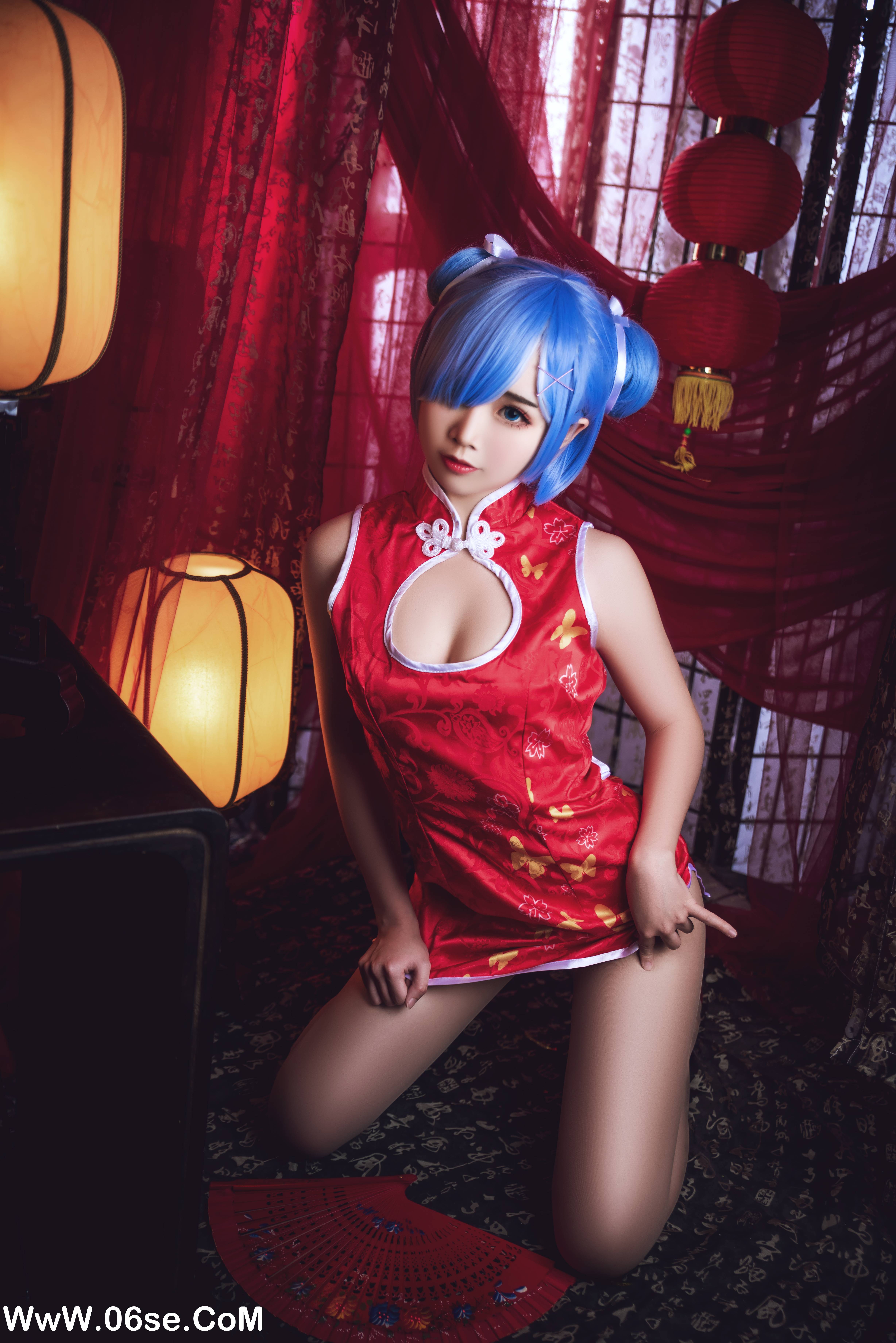 图片[17]-Coser面饼仙儿 NO.023 – 雷姆旗袍[23P379M]-六色网