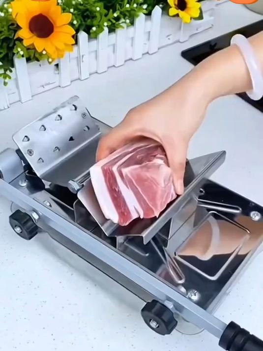 这个切羊肉卷的切片器太牛了!