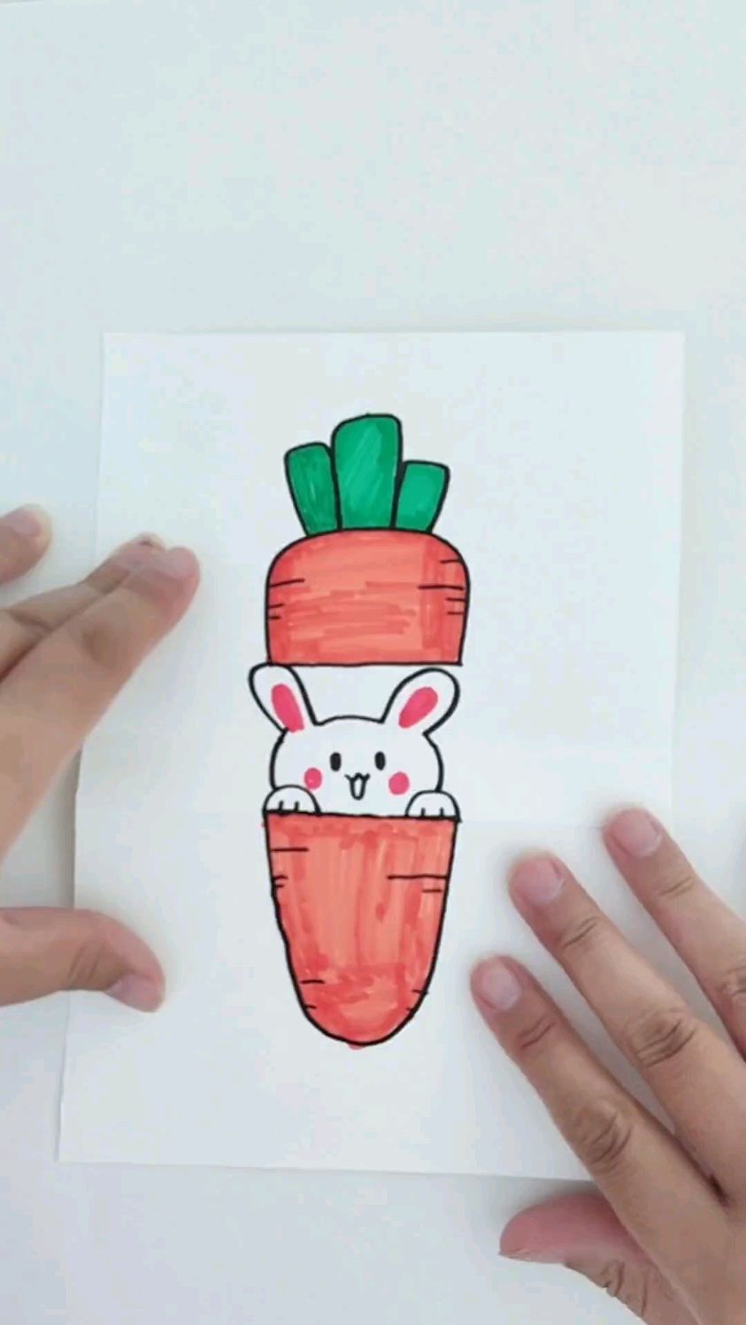 萝卜卡有什么?打开看看吧#简笔画 #一起学画画 #创意儿童画 #绘画过程