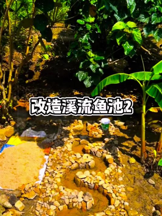 小水沟变鱼池，今天来给我们的S弯溪流小鱼池安装排水管