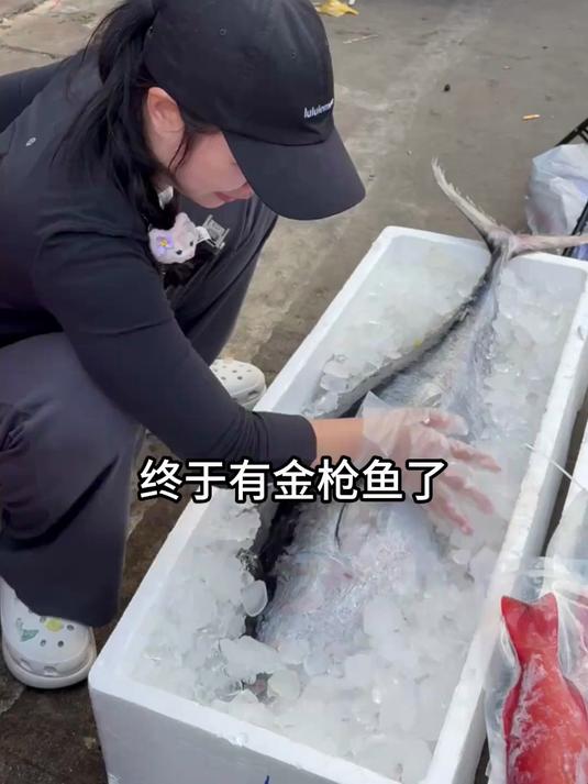 摆摊卖海鱼，终于有金枪鱼了