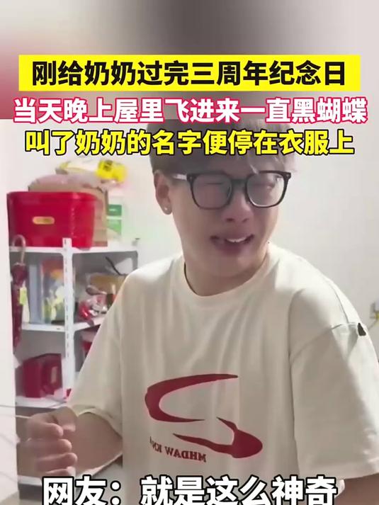 刚给奶奶过完三周年纪念日,当天晚上屋里飞进来一直黑蝴蝶。