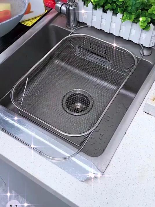 实用又美观!不锈钢洗菜盆伴侣,沥水架新潮流