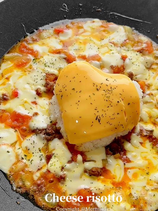 番茄咖喱牛肉芝士烩饭,芝士浓郁还拉丝