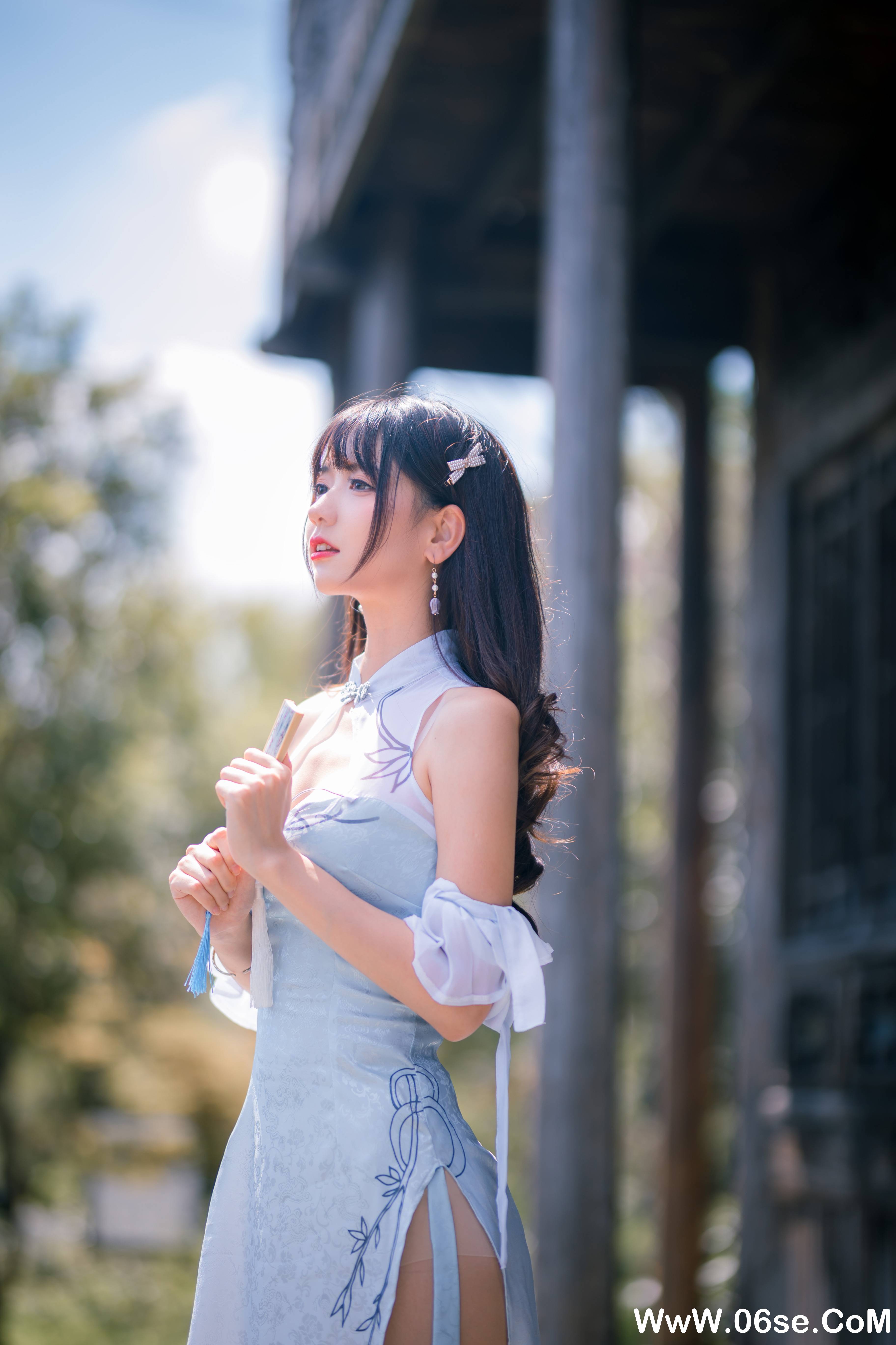 图片[19]-陆卿卿kyokyo NO.009 — 蓝色旗袍 [24P103M]-六色网