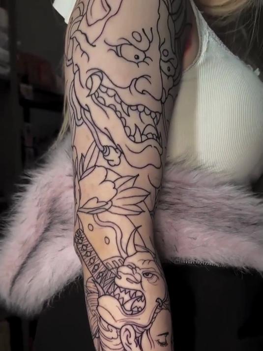 艺伎配般若花臂