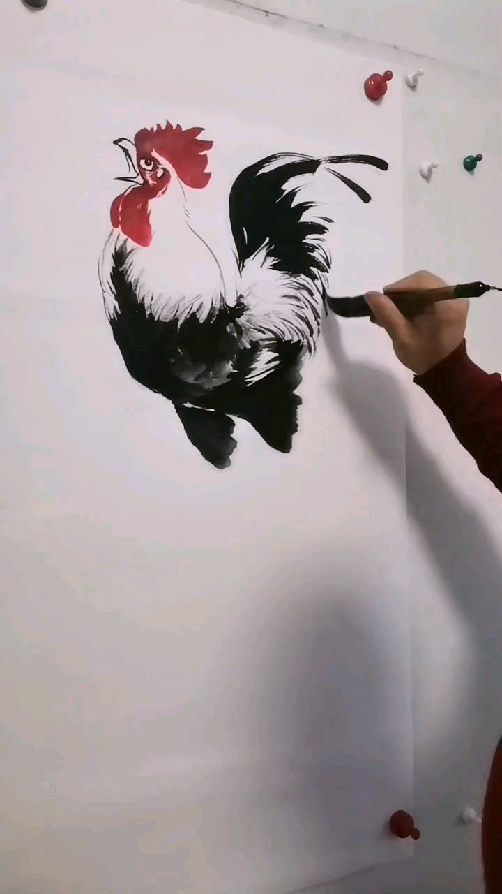 王兴民～国画公鸡:写意画