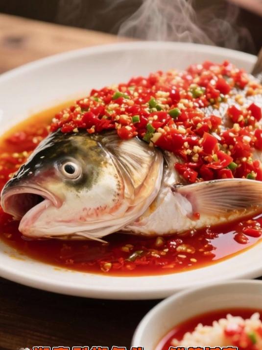 湖南剁椒鱼头：鱼肉鲜嫩，入口即化，辣中带鲜，极具湖南特色
