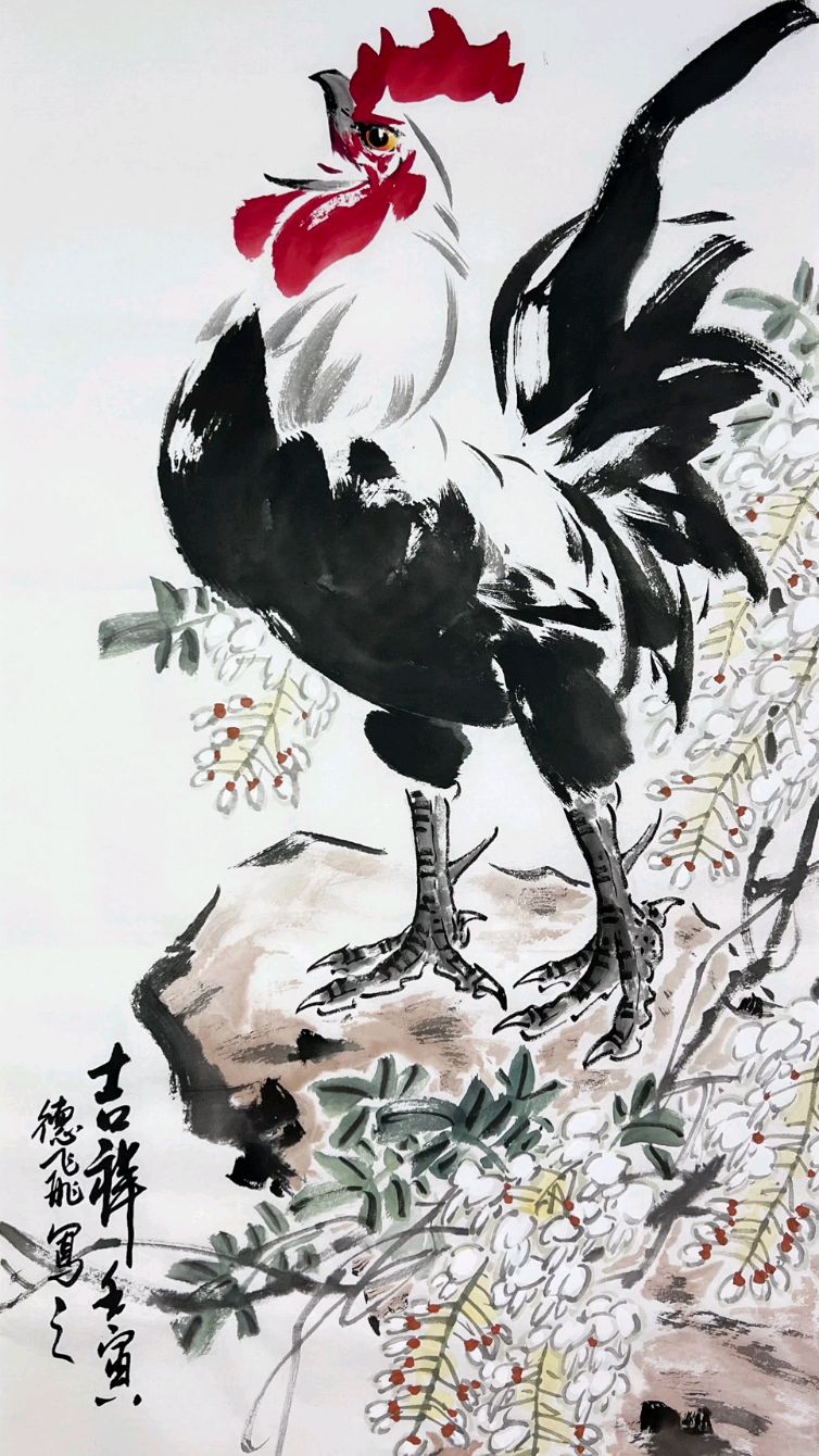 曹德飞写意画鸡作品选