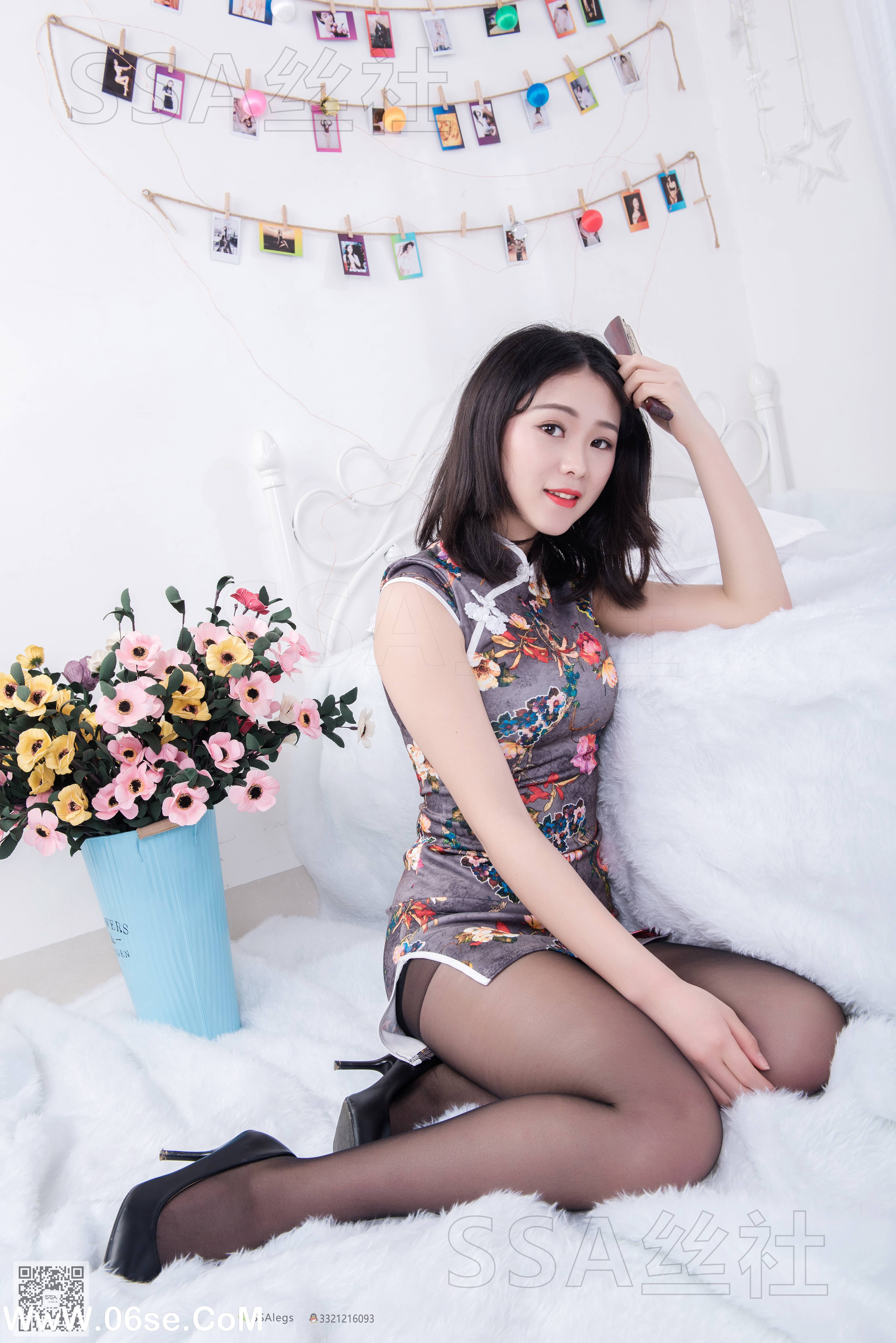 图片[73]-[SSA丝社] NO.069 云云 复古旗袍黑丝穿搭示范[126P1.43G]-六色网