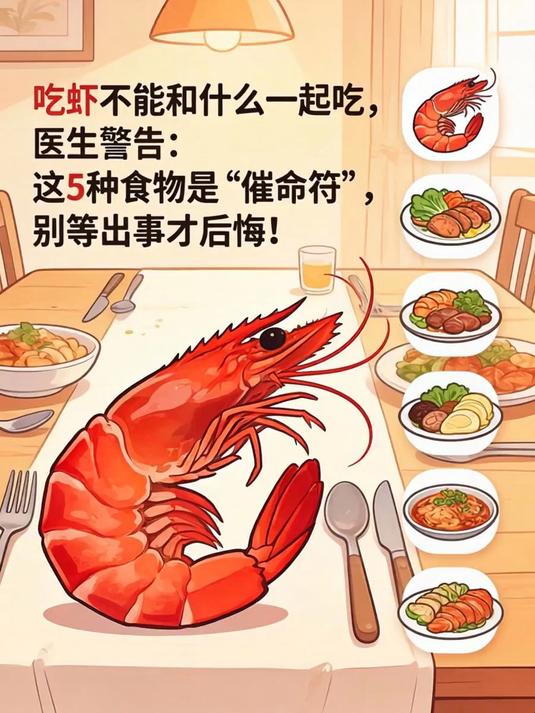 吃虾不能和什么一起吃,医生警告:这5种食物是“催命符”,别等出事才后悔!