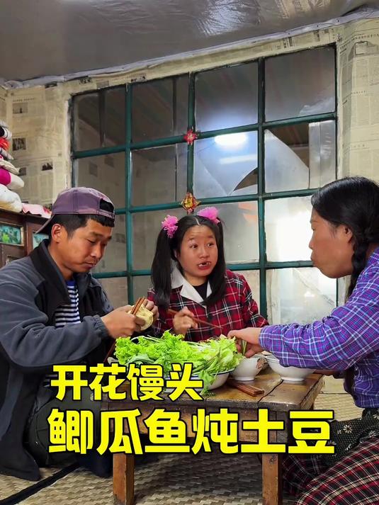 借自行车指定有事,我得看看去,鲫瓜鱼炖土豆,开花馒头