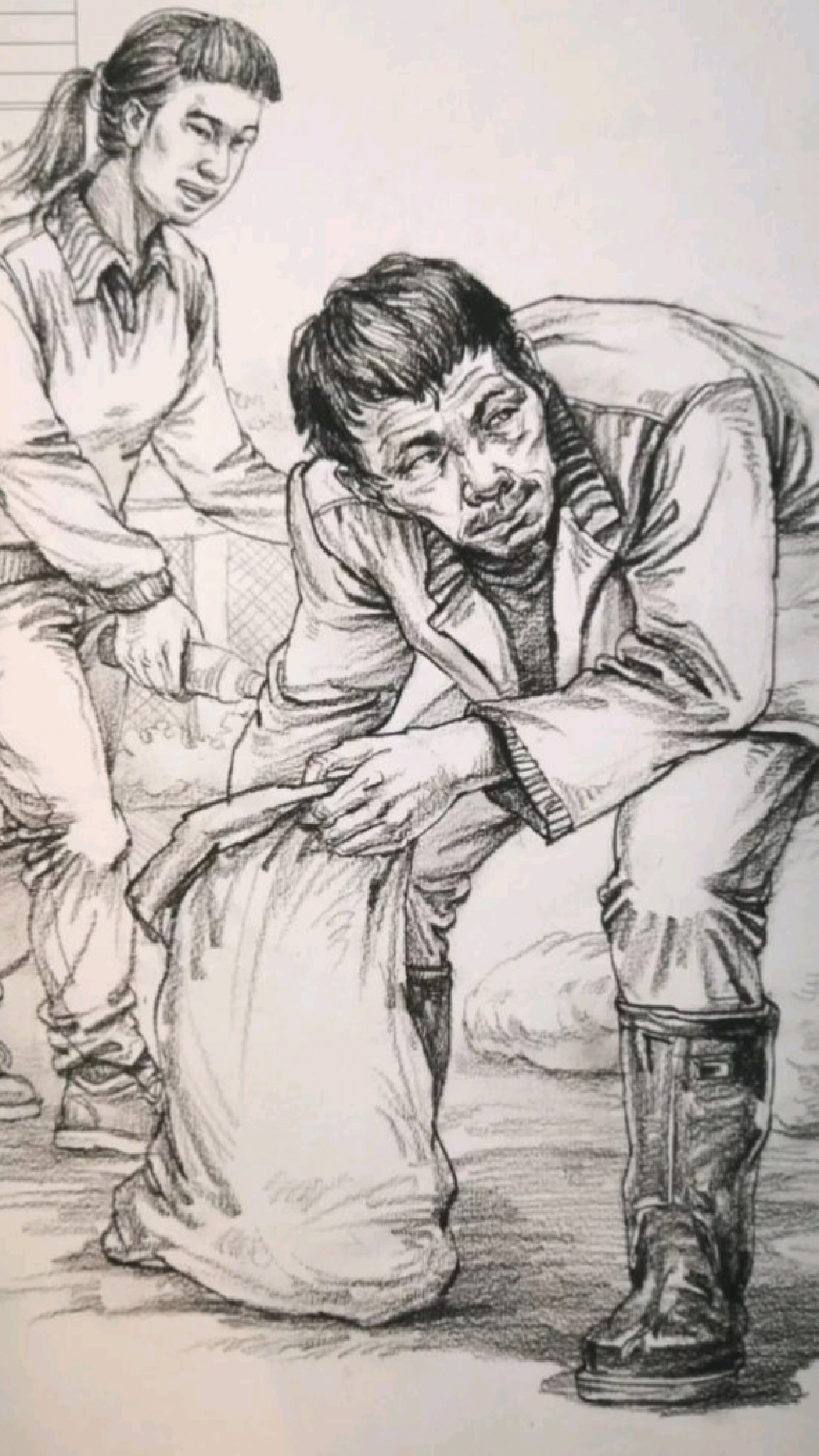 3组人物组合速写加场景