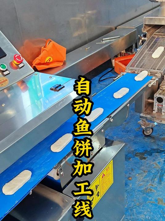 全套肉饼鱼饼加工流水线,智能话鱼饼成型淋浆上糠摆盘机