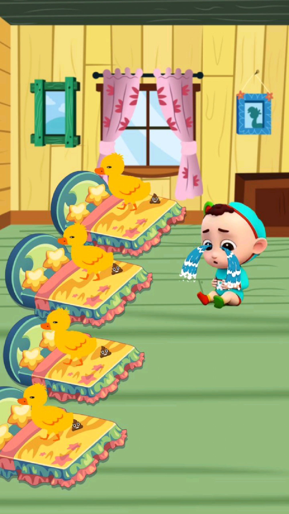 小鸭子在床上拉屎了,怎么办呀?