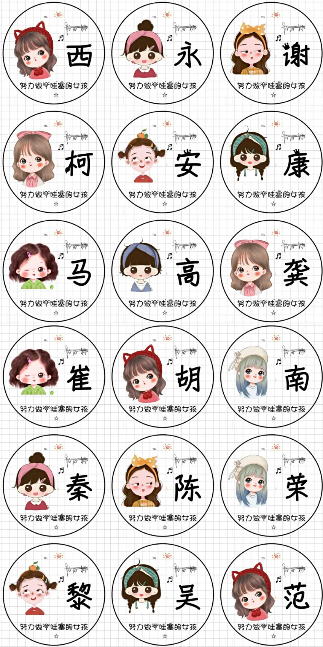 可爱的专属姓氏微信头像大发放