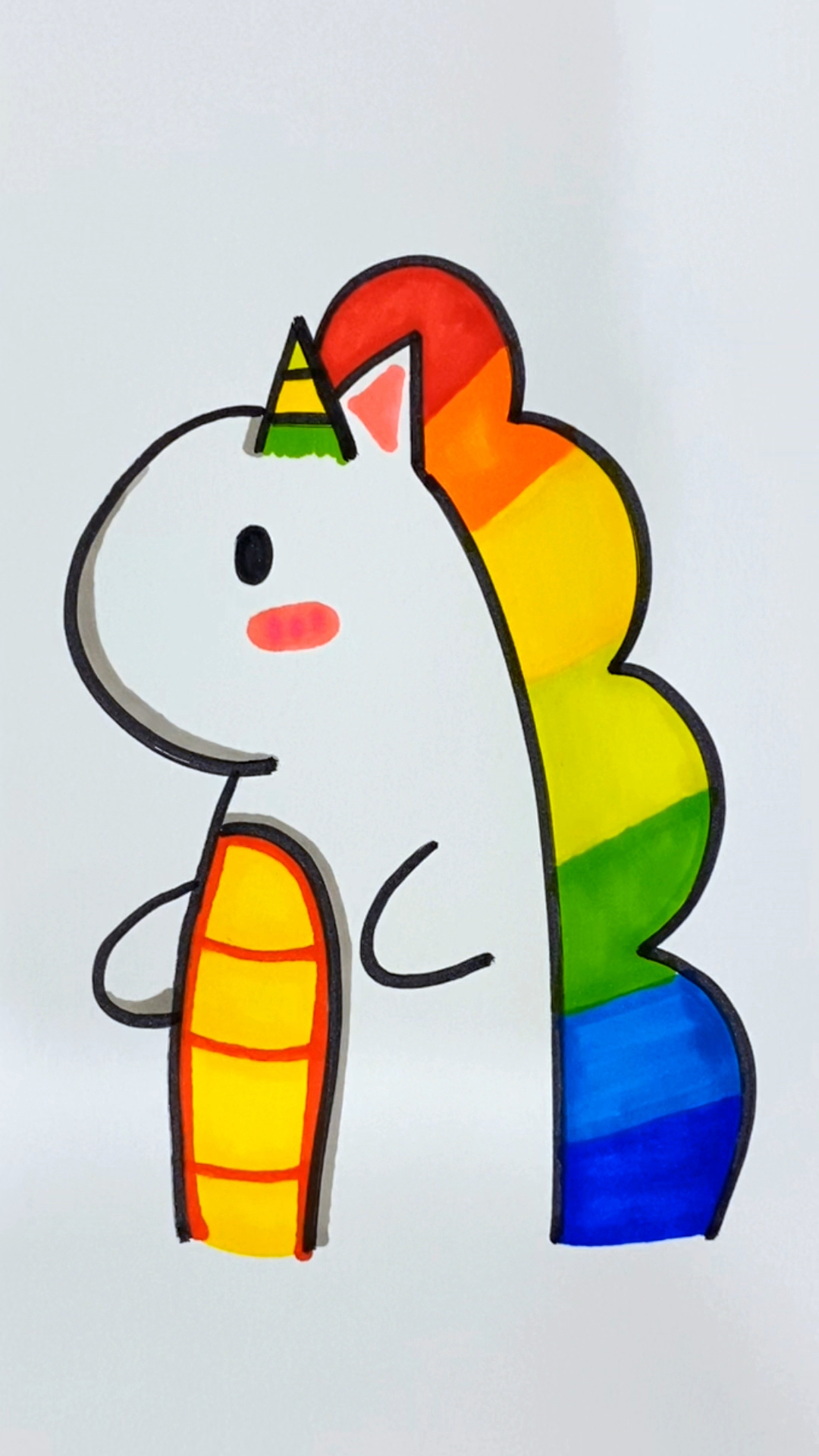 炒鸡可爱的独角兽小马马儿简笔画来喽