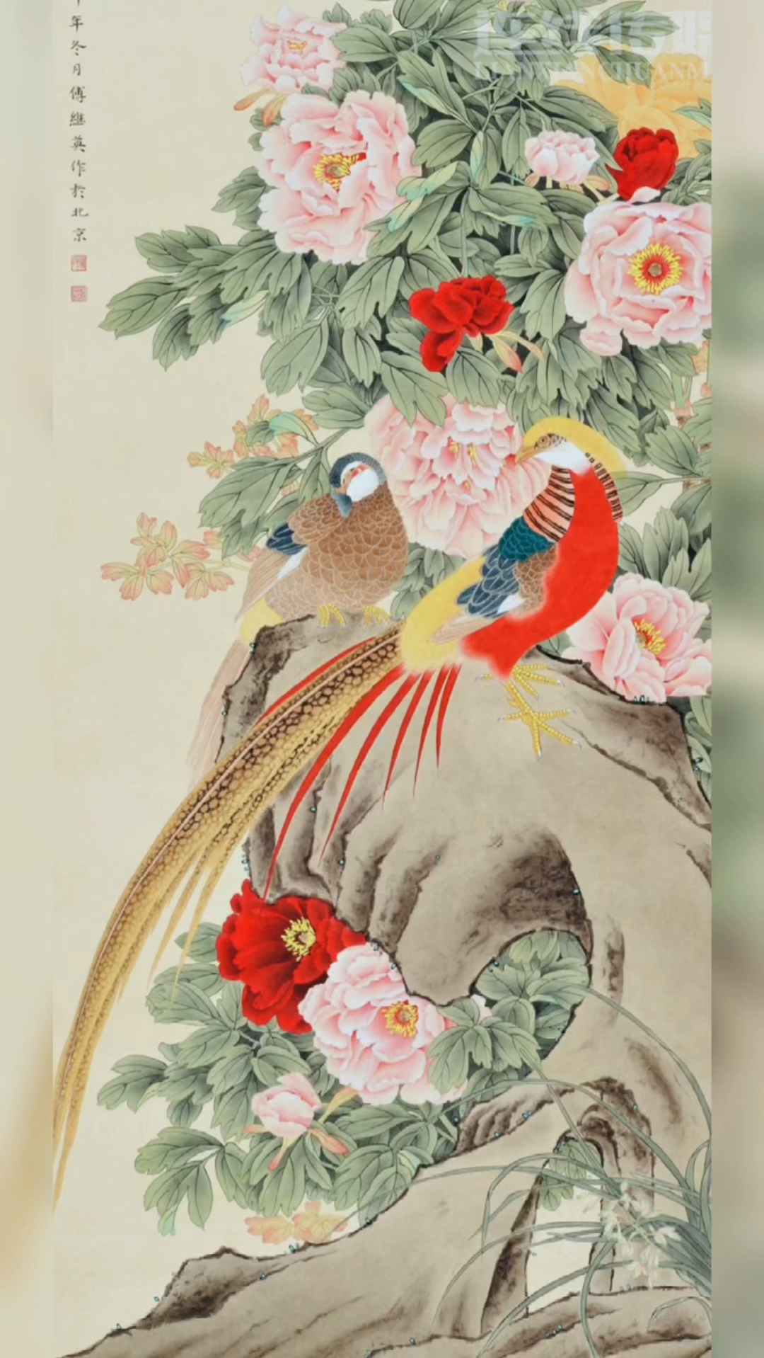 傅继英工笔画之花鸟鱼欣赏#工笔画#傅继英