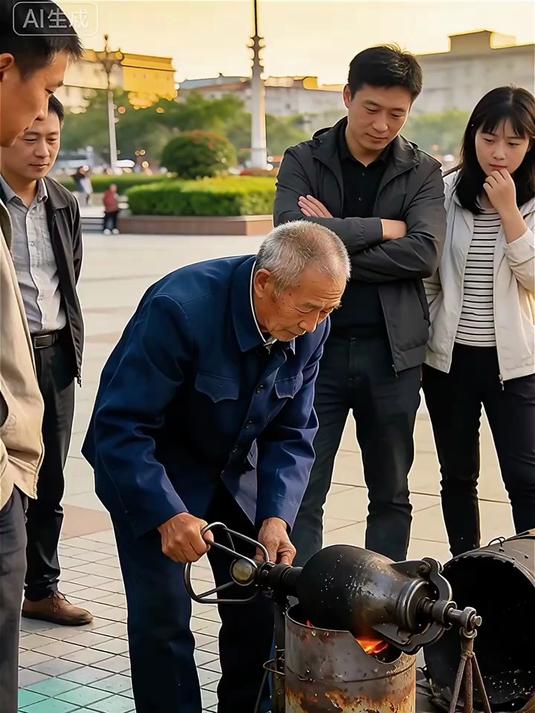 大爷崩爆米花,锅炸了满身米花,围观的笑疯