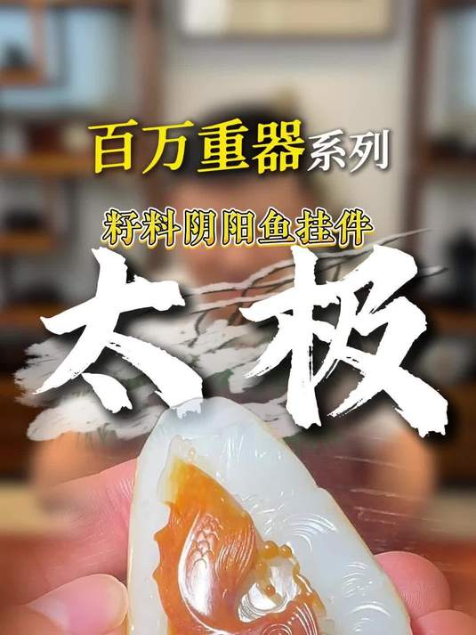 百万重器系列籽料太极阴阳鱼挂件!