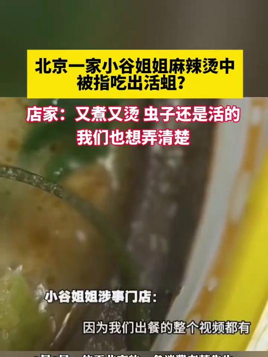 北京一家小谷姐姐麻辣烫中被指吃出活蛆?