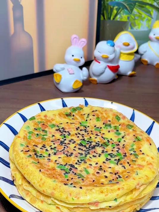 鲜美好吃的蔬菜鸡蛋煎饼