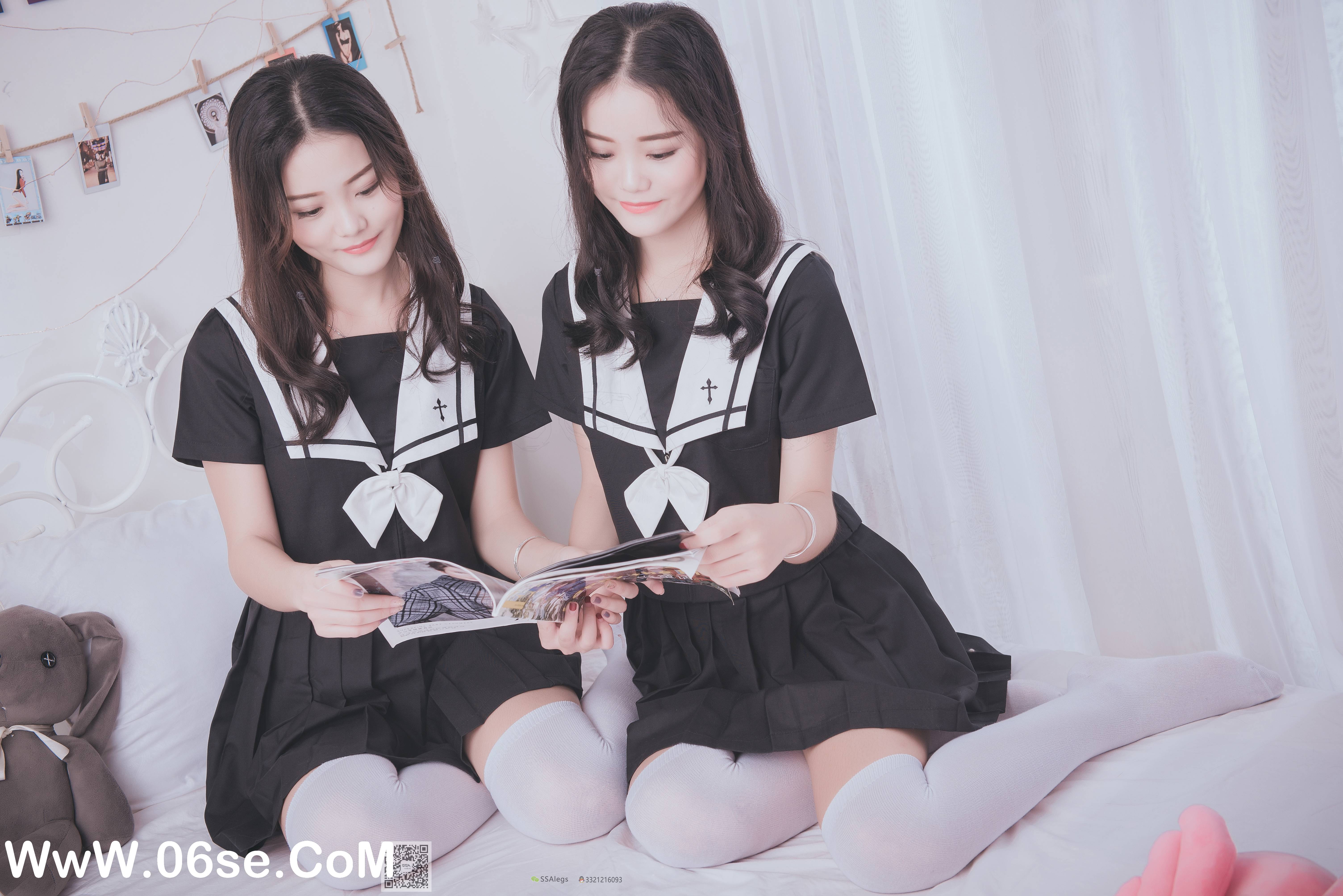 图片[2]-[SSA丝社] NO.028 青青姐妹 姐妹花的JK情[85P928M]-六色网