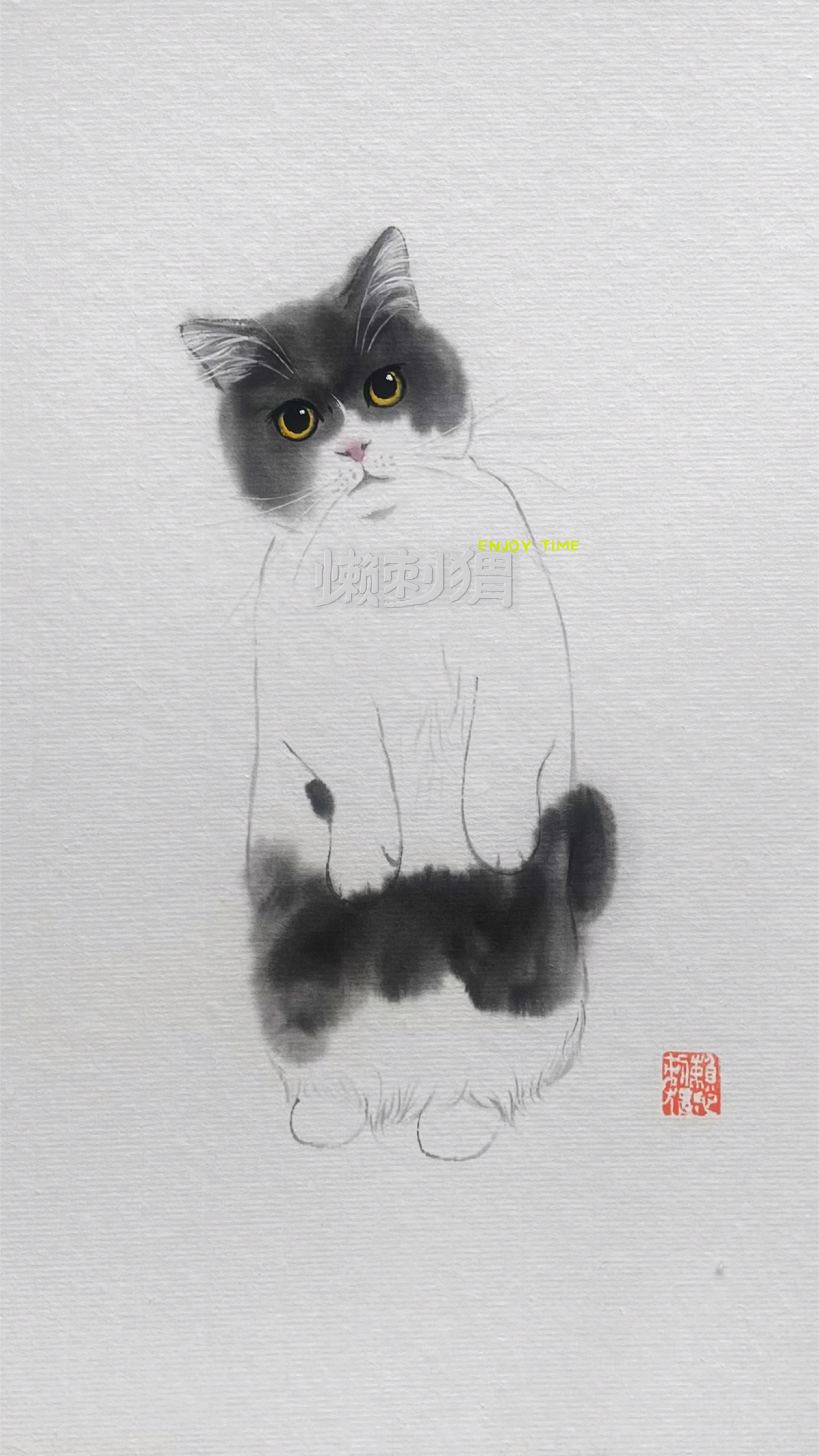 国画猫咪的画法