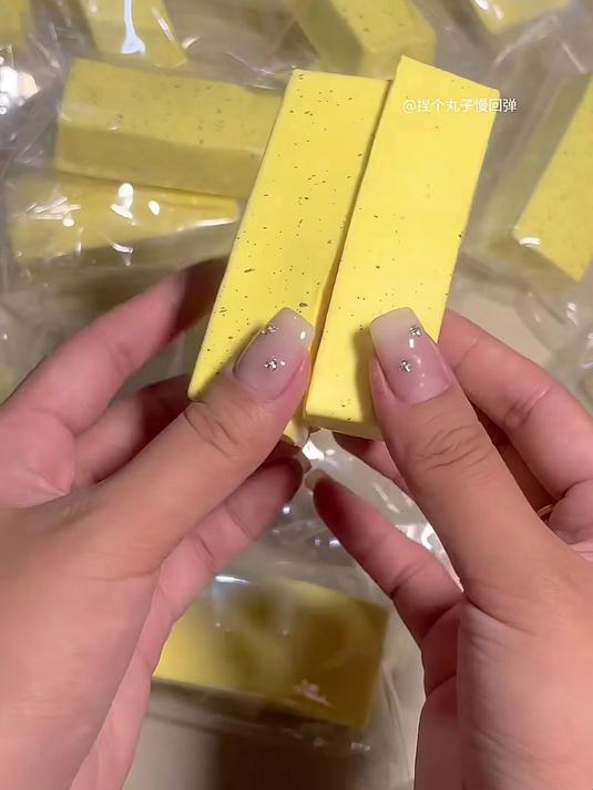 cs刀切年糕条慢回弹!糯叽叽吸手指!