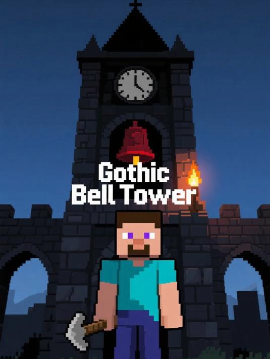 #游戏寒假爆肝季第一期#我的世界搭建哥特钟楼定时敲响