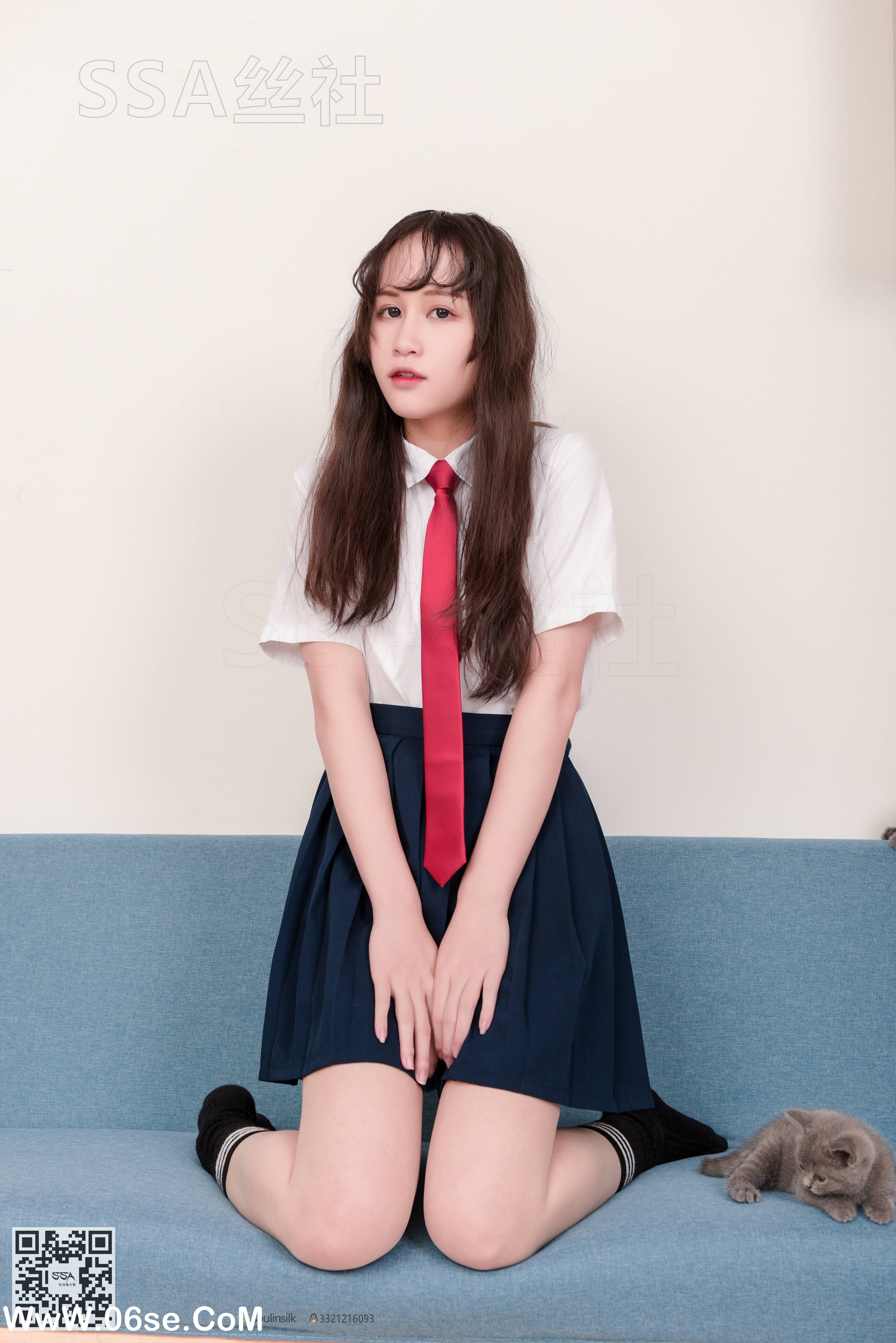 图片[39]-[SSA丝社] NO.141 丹丹 JK制服黑色半膝袜肉丝穿搭示范[133P2.09G]-六色网