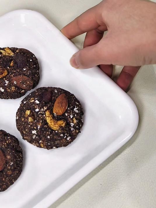 低卡烘焙|可可坚果燕麦饼干有手就能做