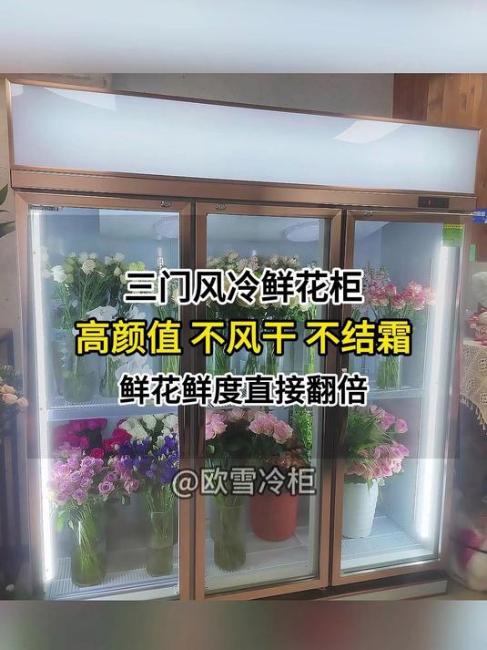 谁懂啊！进店就被这台玫瑰金鲜花保鲜柜惊艳