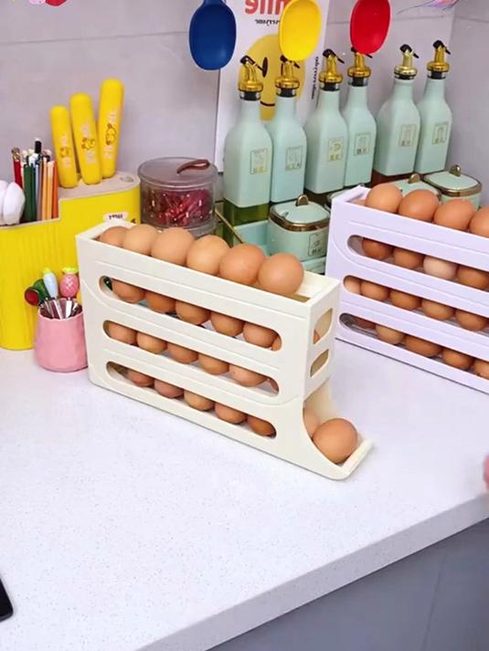 妈妈们的收纳救星!厨房斜口滚蛋器|冰箱侧门鸡蛋盒