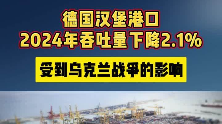 德国汉堡港口2024年吞吐量下降2.1%