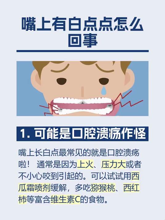 #马上健康过大年#嘴上有白点点怎么回事
