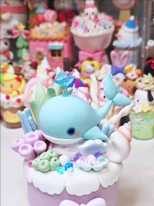 超轻粘土DIY~鲸鱼宝宝粘土八音盒