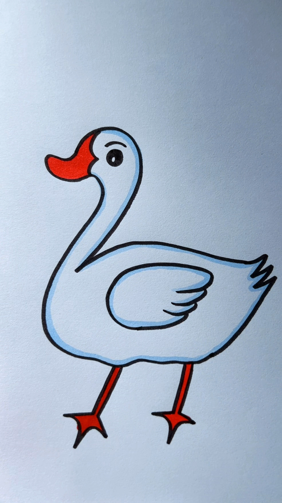 用数字2画大白鹅