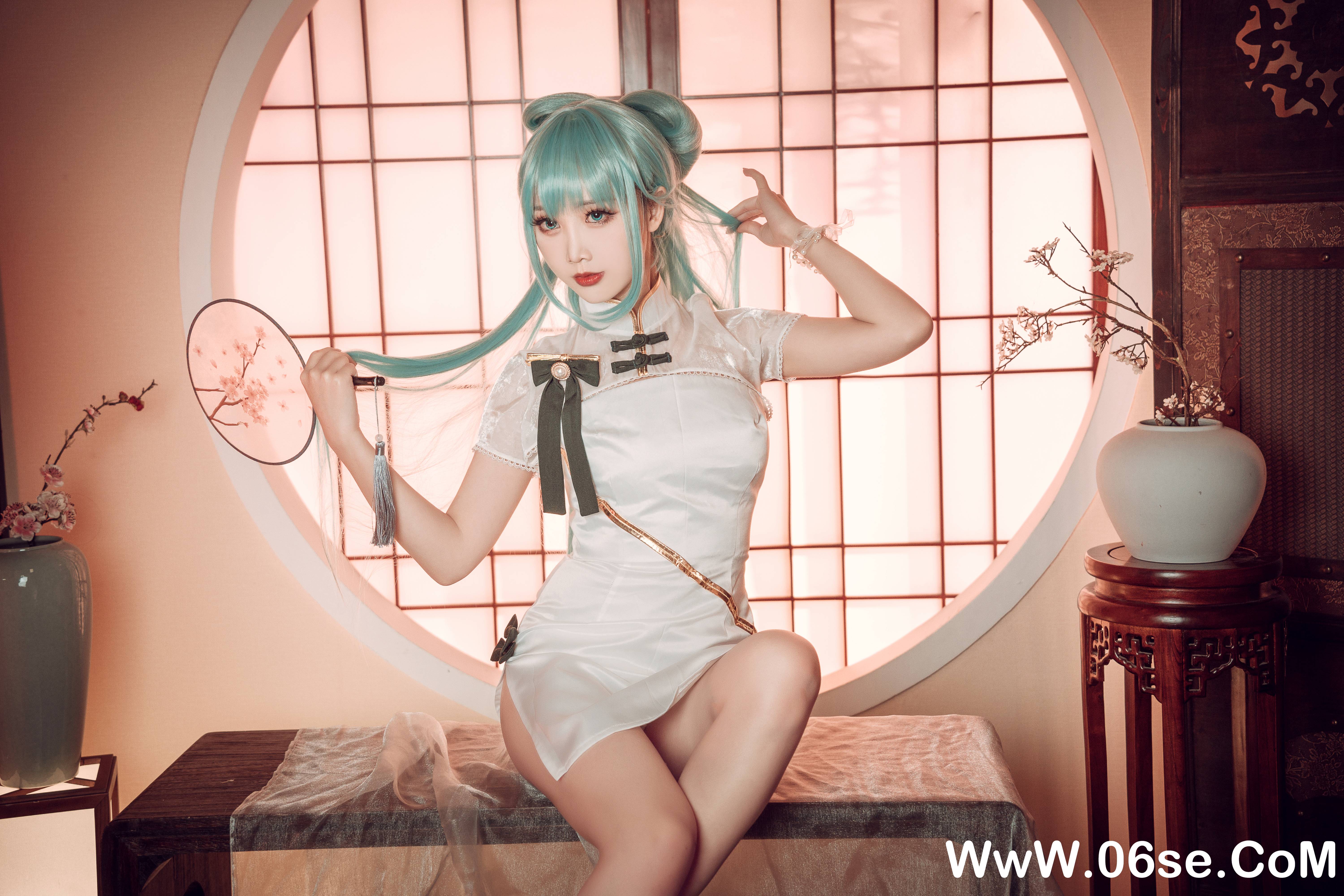 图片[15]-Coser面饼仙儿 NO.097– 初音旗袍[28P514M]-六色网