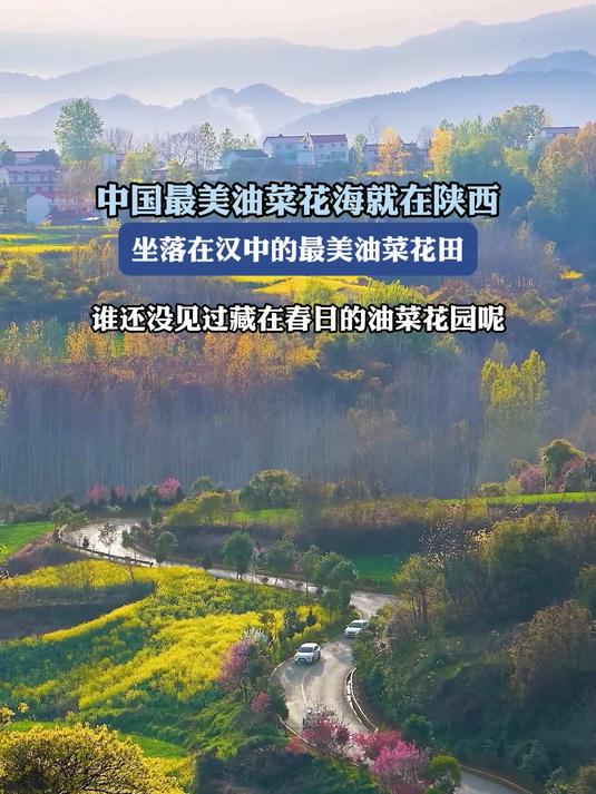 中国最美油菜花海就在陕西,坐落在汉中最美油菜花田