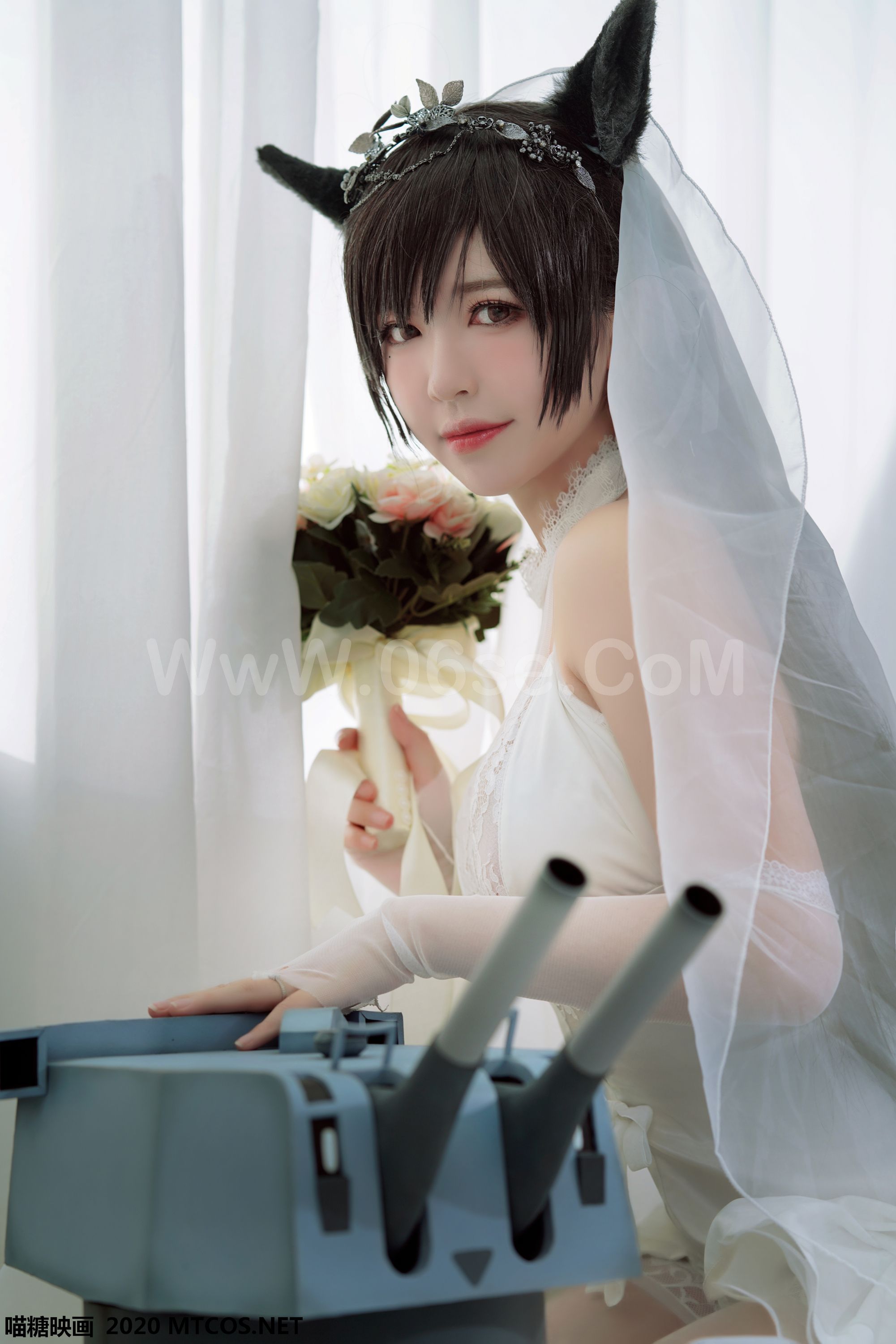图片[8]-[MTCos] 喵糖映画 Vol.115 半半子 婚纱爱宕-六色网