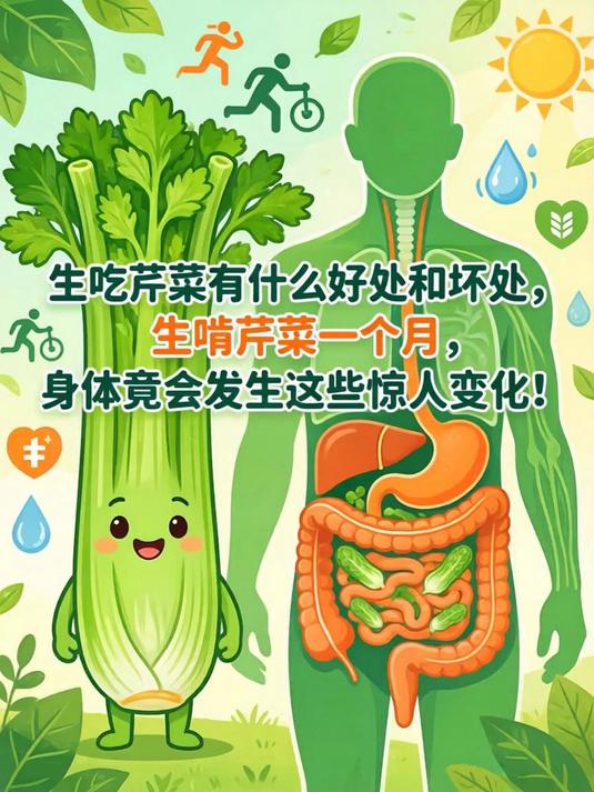 生吃芹菜有什么好处和坏处，生啃芹菜一个月，身体竟会发生这些惊人变化！