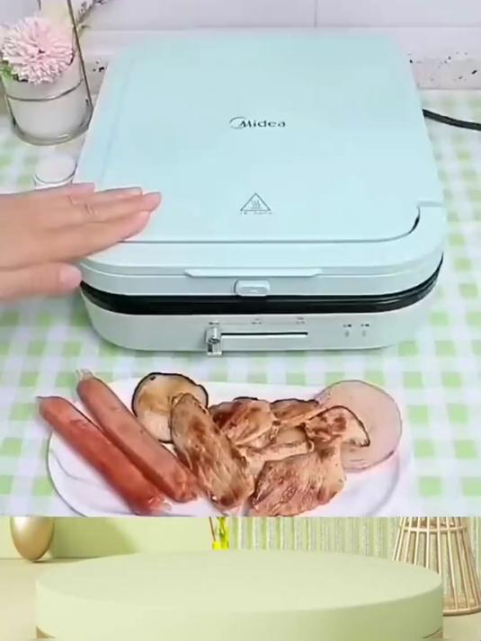 美的电饼铛可拆洗加深加大双面加热煎饼锅